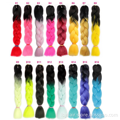 Crochet Braiding Ombre 60 Colors  24inches  Hair Extension Crochet Braids Jumbo Braids